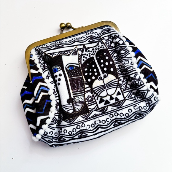 Laurel Burch Wild Cats Coin Purse Kiss Lock 5.5x4.75 RETIRED - Picture 3 of 9